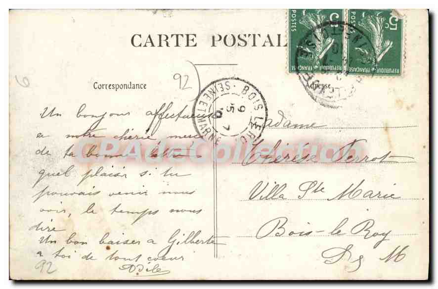 CPA Bois De Clamart Etang De Trivaux — Rückseite