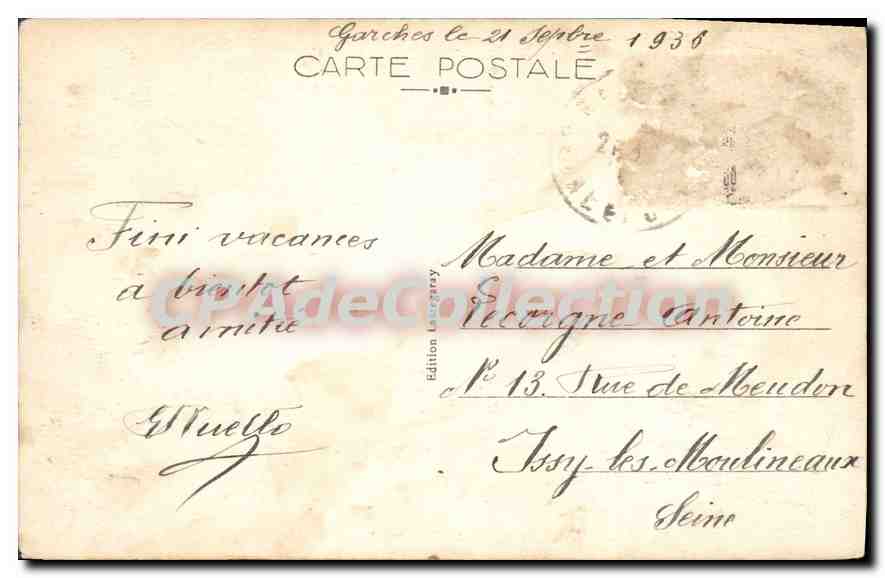 CPA Garches Le Monument Aux Morts — Rückseite