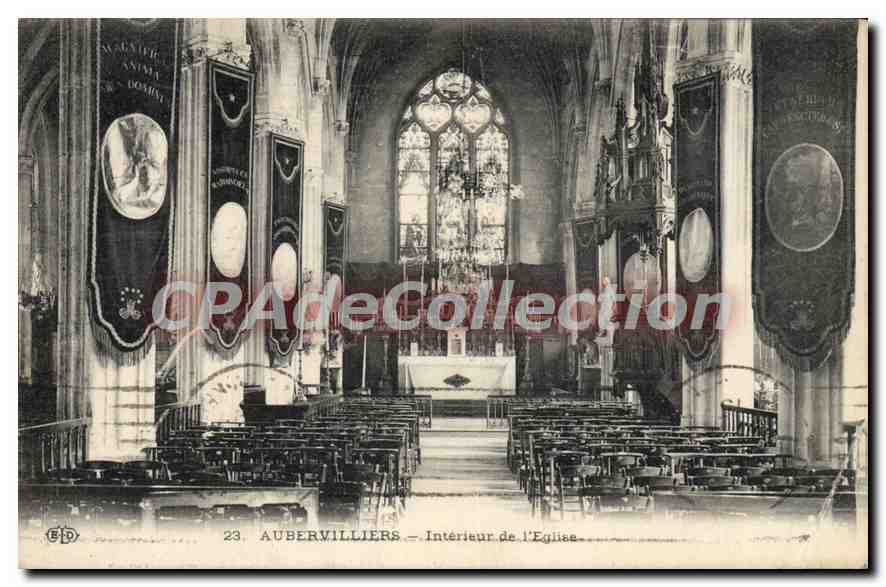 CPA Aubervilliers Interieur De I'Eglise