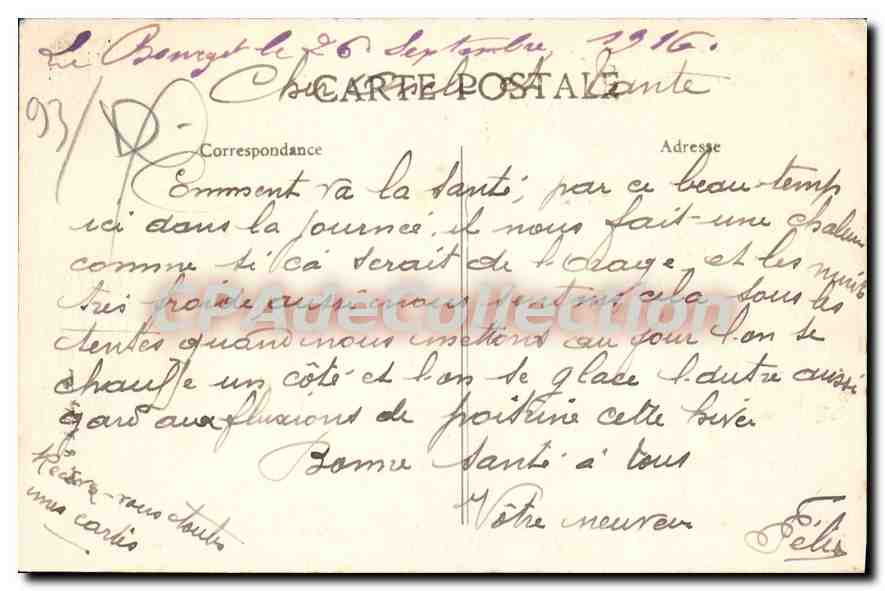 CPA Le Bourget Tableau Reproduisant I'Eglise Après Les Combats des 28-29-30 octobre 1870 — Back