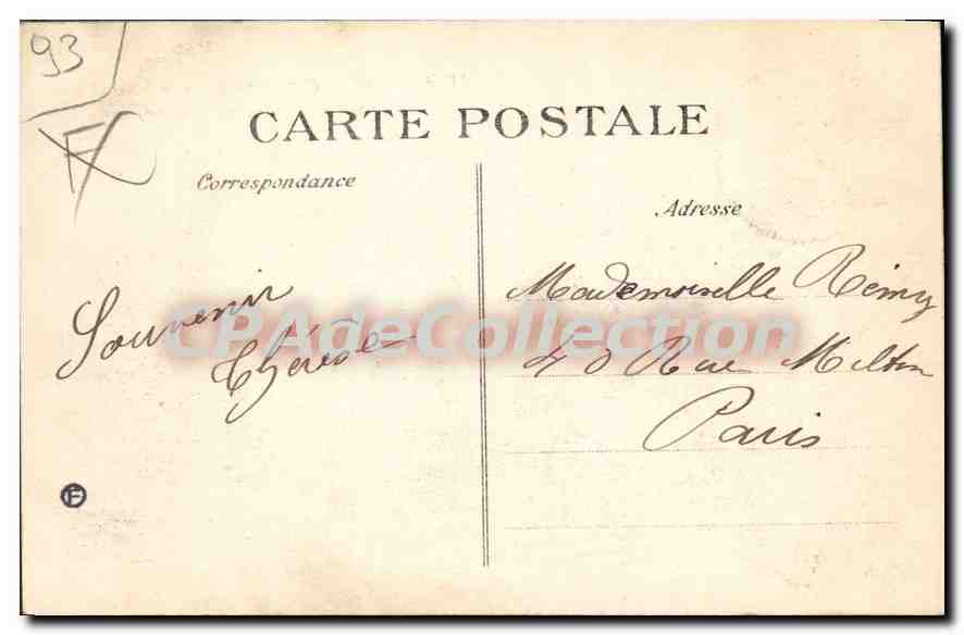CPA Le Bourget Derniers Vestiges De la Guerre De 1870 rue Brasseur — Rückseite