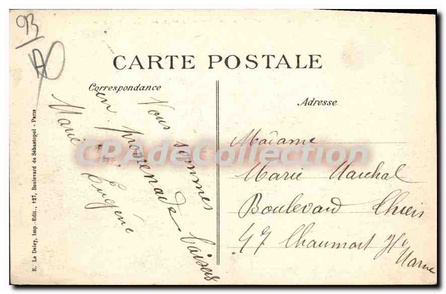 CPA Le Bourget Caveau Monument Ou Sont Deposés Les restes des soldats morts en 1870-1871 — Rückseite