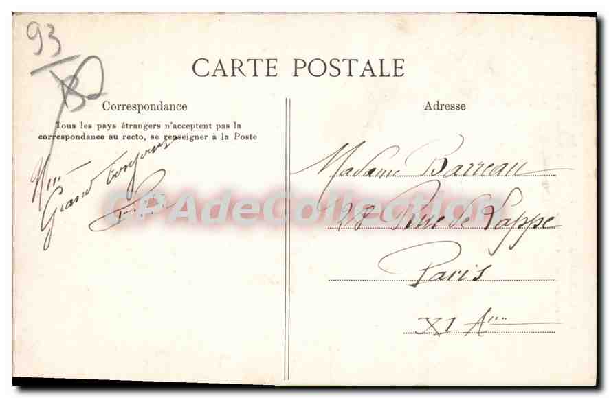 CPA Le Bourget Monument Amedee Roland Commandant Des Francs tireurs de la presse en 1870 — Back