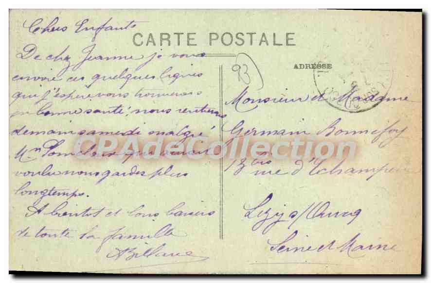 CPA Neuilly Plaisance Monument Du Plateau D'Avron 1870 — Rückseite