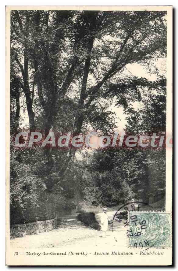 CPA Noisy Le Grand Avenue Maintenon Rond Point