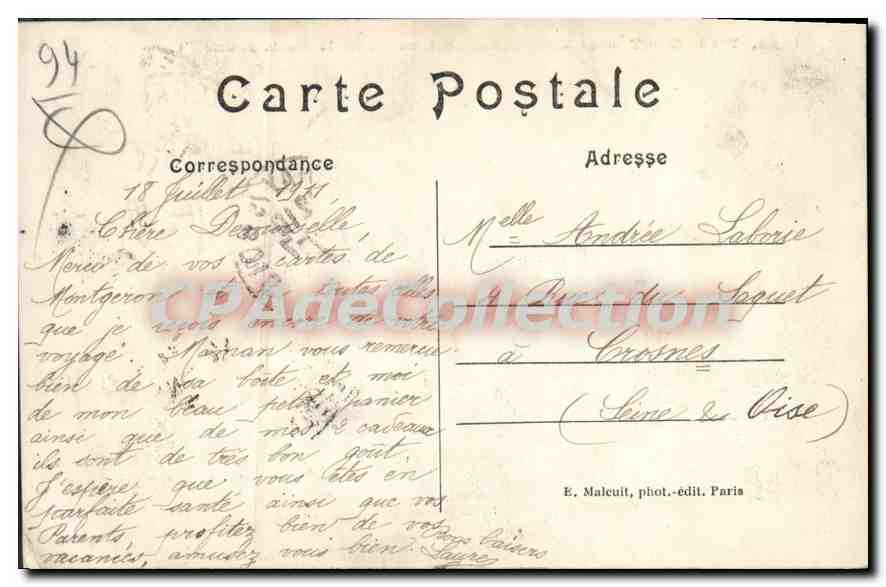 CPA Fontenay Sous Bois Le Restaurant De La porte jaune — Back
