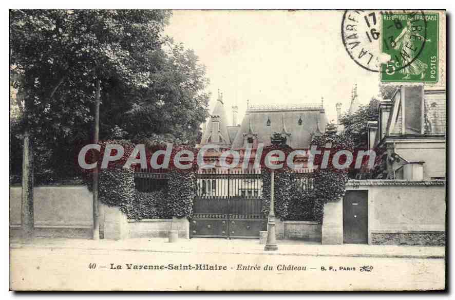 CPA La Varenne Saint Hilaire Entree Du Château