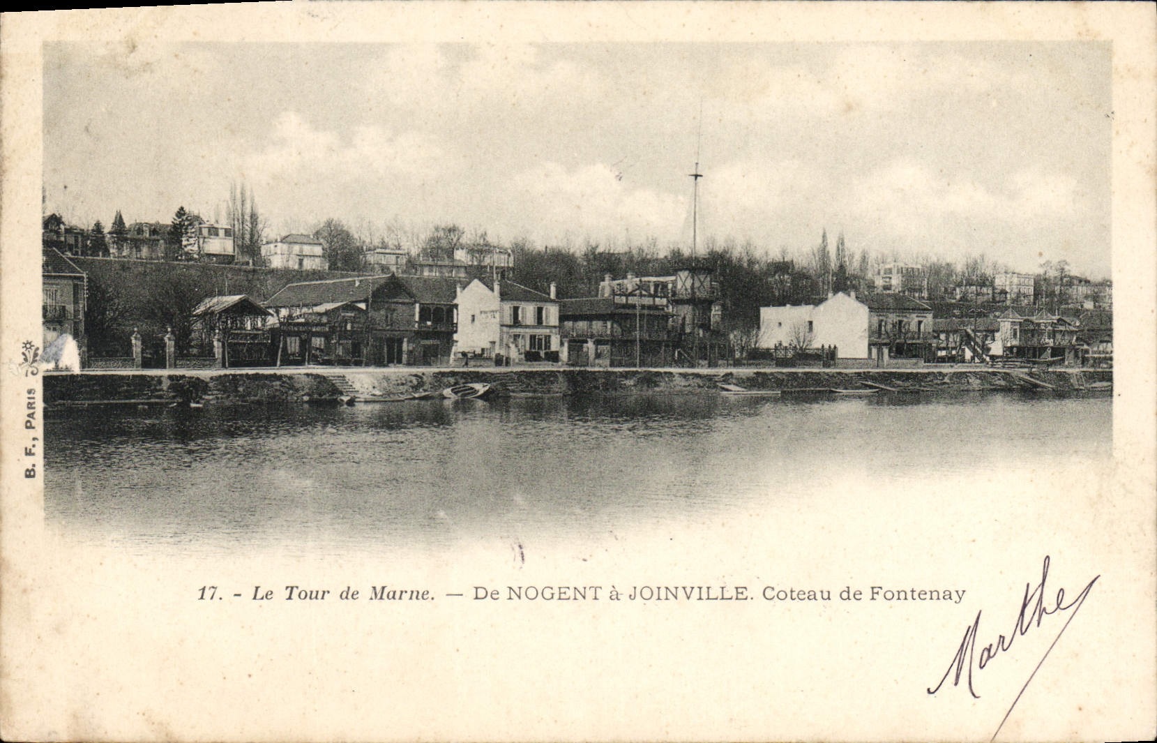 Le Tour de Marne — De NOGENT à JOINVILLE. Coteau de Fontenay — B. F., PARIS, n°17