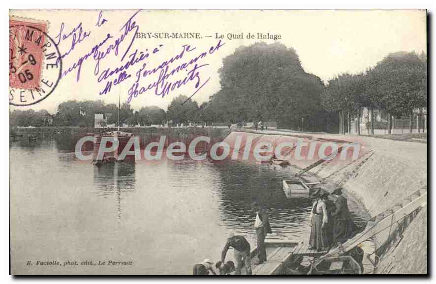 CPA Bry Sur Marne Le Quai De Halage