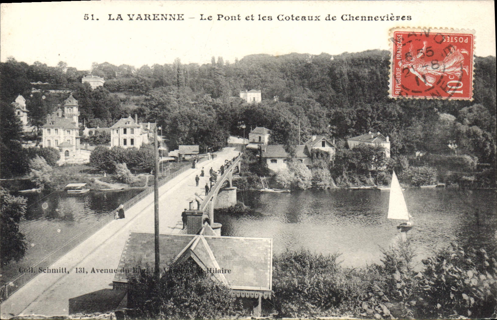 La Varenne — El Puente y las Colinas de Chennevières — Gedd. Schmilt, 131, Avenida del Bois-Hilaire