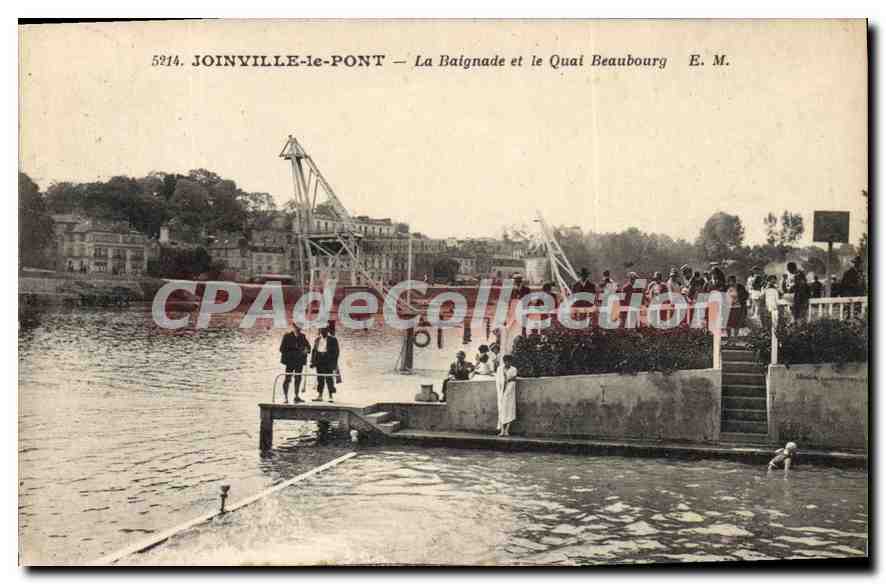 CPA Joinville Le Pont La Baignade Et Le Quai Beaubourg