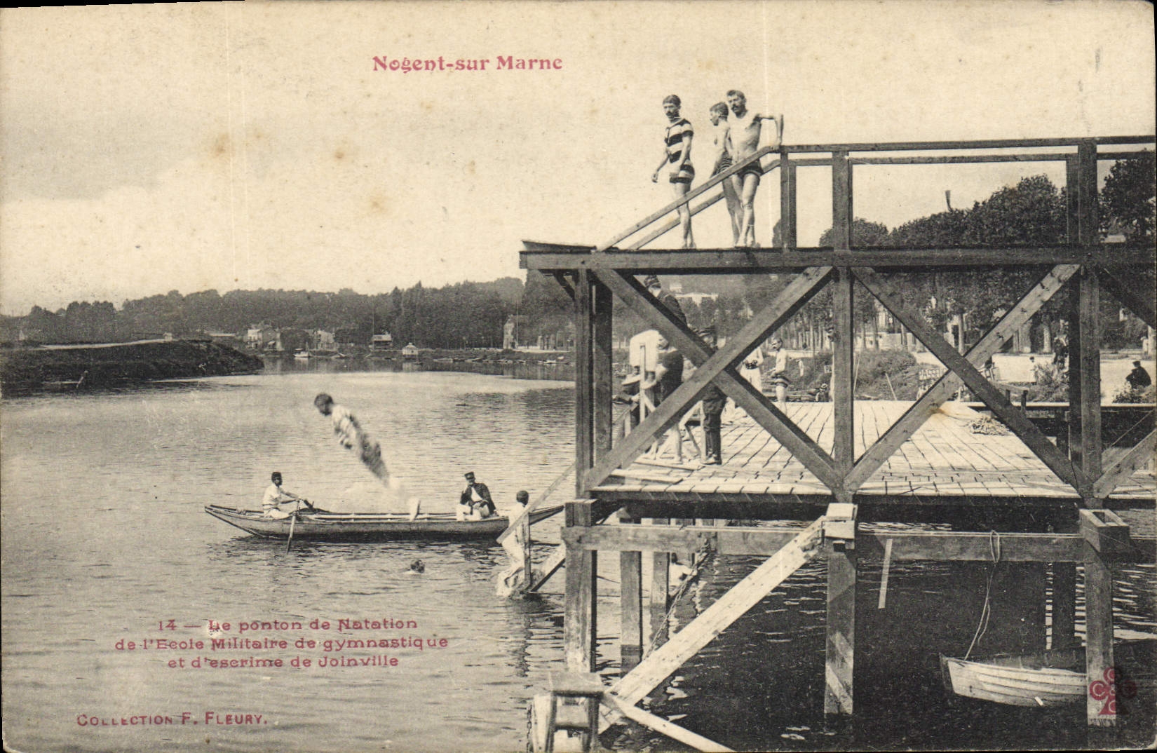 CPA Nogent Sur Marne ponton de natation de l'école militaire de gymnastique et d'escrime de Joinvill