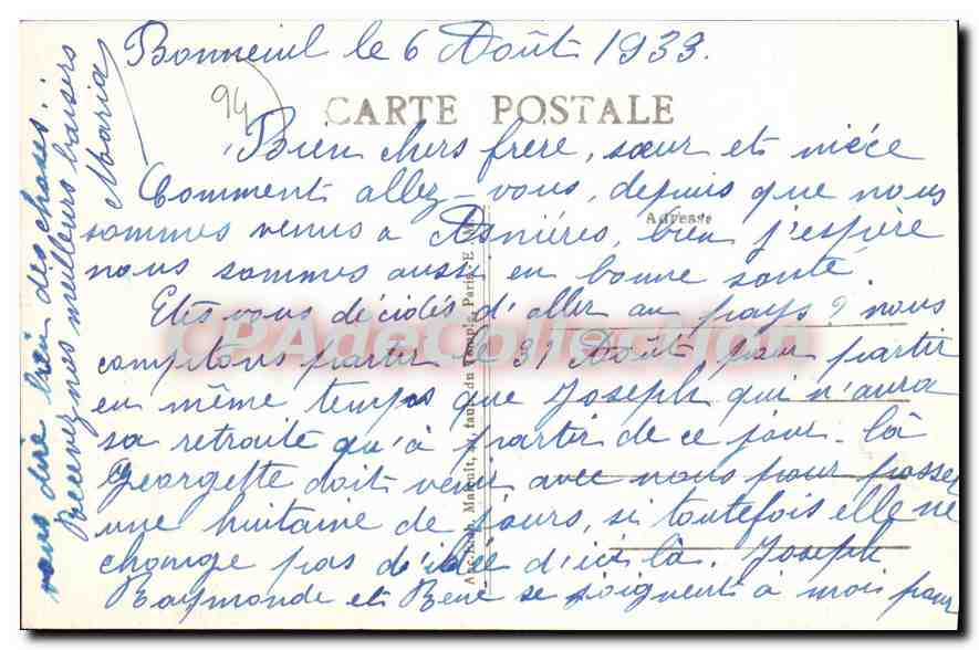 CPA Bonneuil Sur Marne Le Canal Vue Generale Sur Creteil — Back