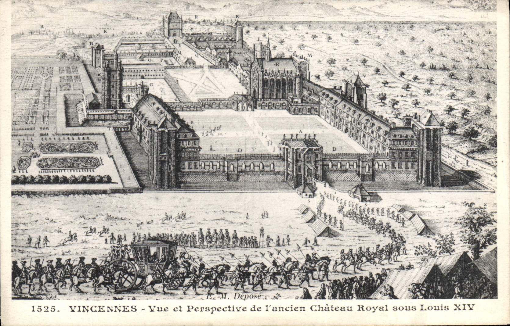 Vincennes - Vue et Perspective de l'ancien Château Royal sous Louis XIV — E. Malcuit, phot. édit., Paris