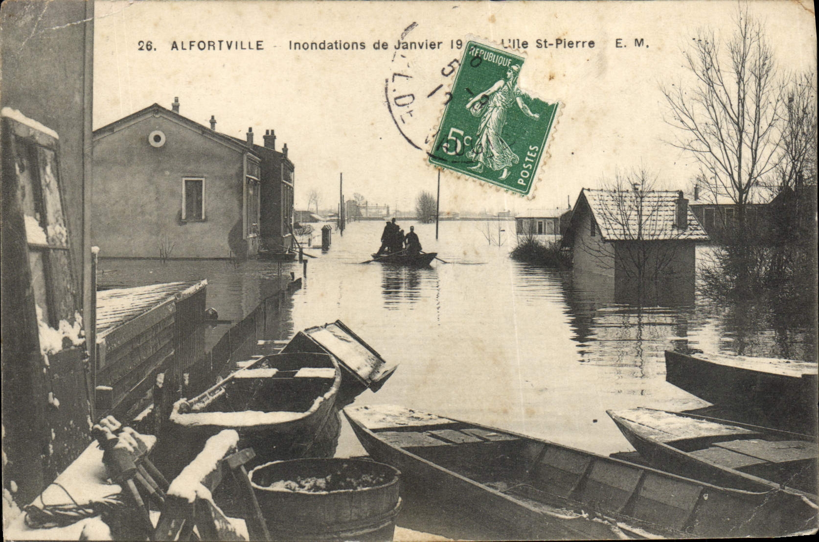 CPA Alfortville Inondations De Janvier 1910 L'Ile St Pierre