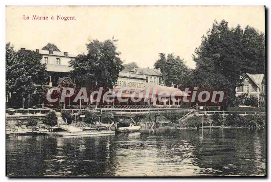 La Marne à Nogent — vue du pont et de la maison CONVERT — Édition Trinon, No. 1448