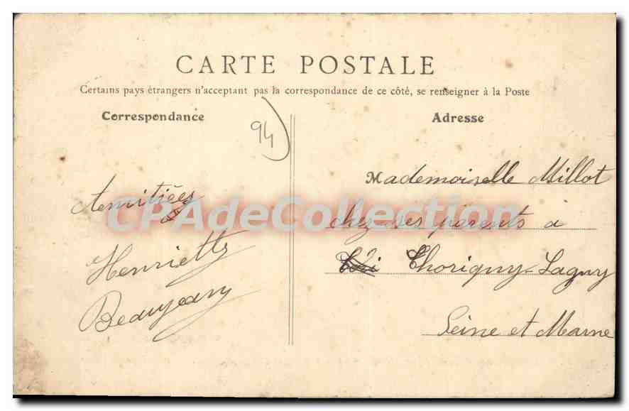 Les Inondations des 27 et 28 Janvier 1910 - La Marne au Viaduc de Nogent pendant la plus Haute Crue — E. Facielle, photo.-édit., Le Perreux — Verso