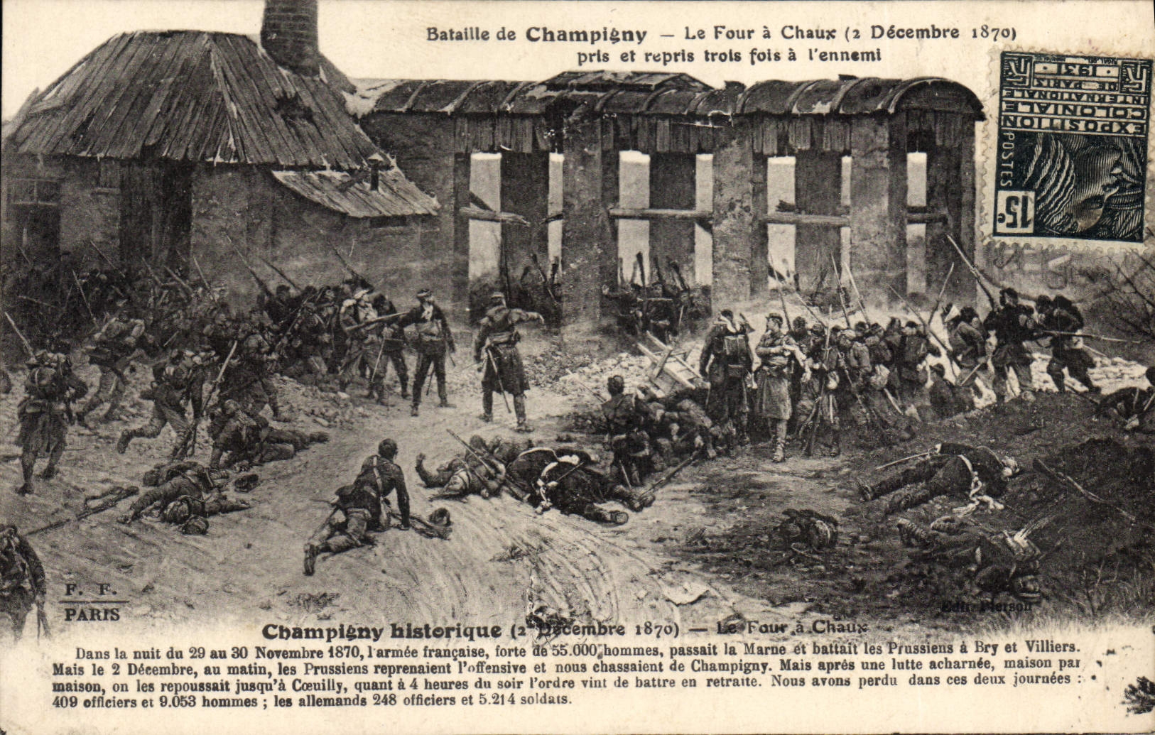 Bataille de Champigny — Le Four à Chaux (2 Décembre 1870) — F. F. Paris