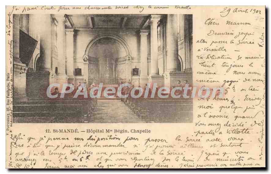 CPA St Mande Hopital Begin Chapelle