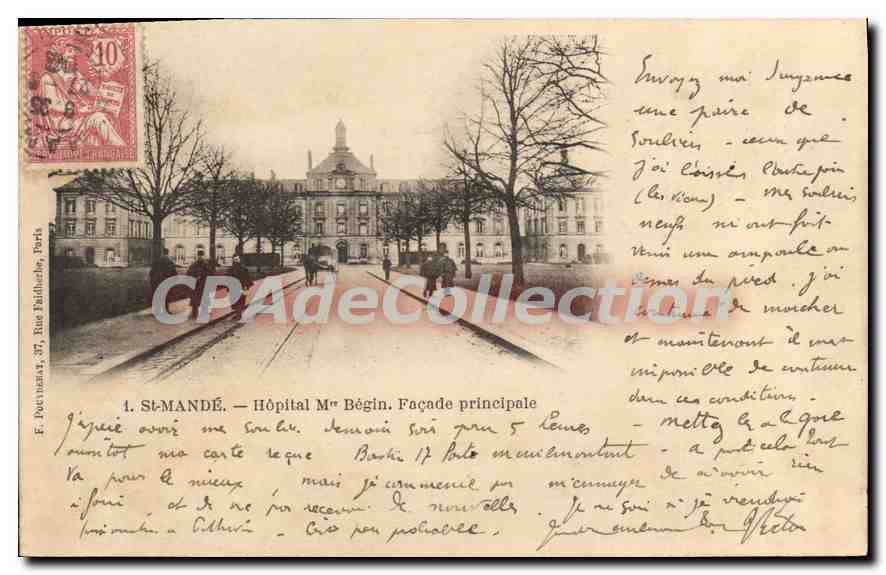 CPA St Mande Hopital Begin Facade Principale