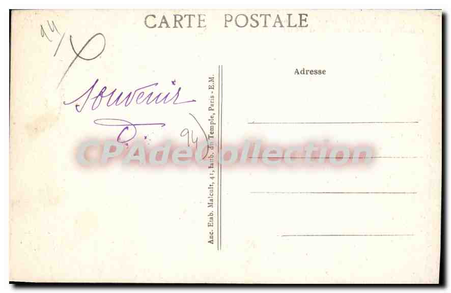 CPA canotage de Joinville A Nogent Les Bords De la Marne — Rückseite