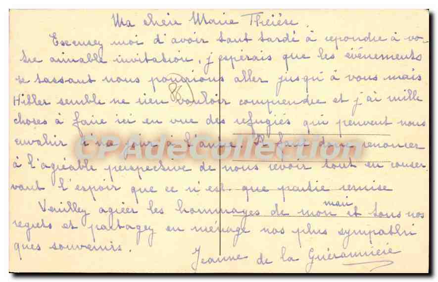 CPA Usson Du Poitou Chateau De La Gueronniere — Rückseite