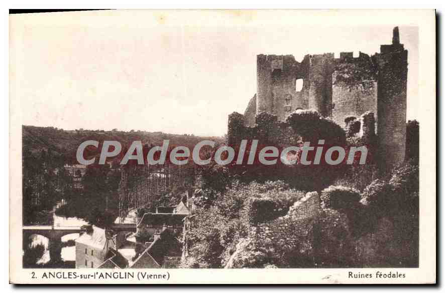 Angles-sur-l'Anglin (Vienne) — Ruines féodales — Édition Nouvelles Gateries - Le Blanc - Anverso
