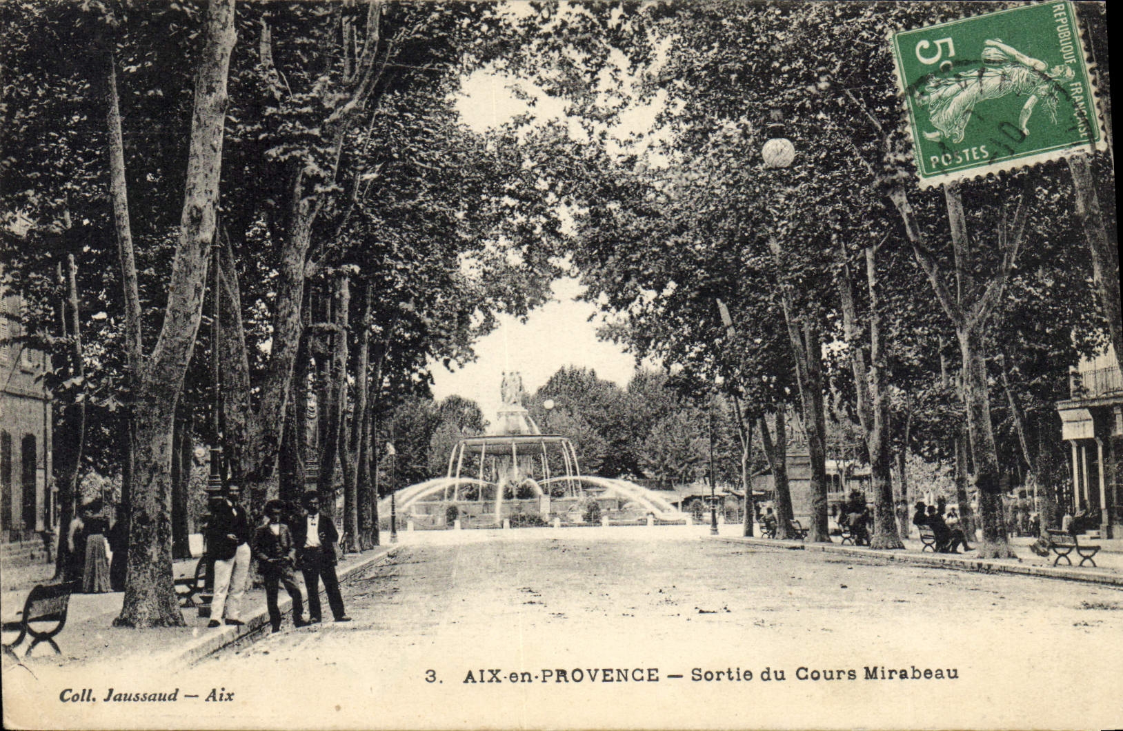 AIX-en-PROVENCE — Sortie du Cours Mirabeau — Coll. Jaussaud — n°3