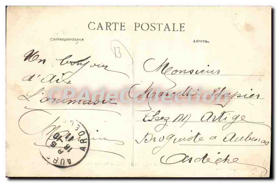 AIX-en-PROVENCE — Sortie du Cours Mirabeau — Coll. Jaussaud — n°3 — Achterkant