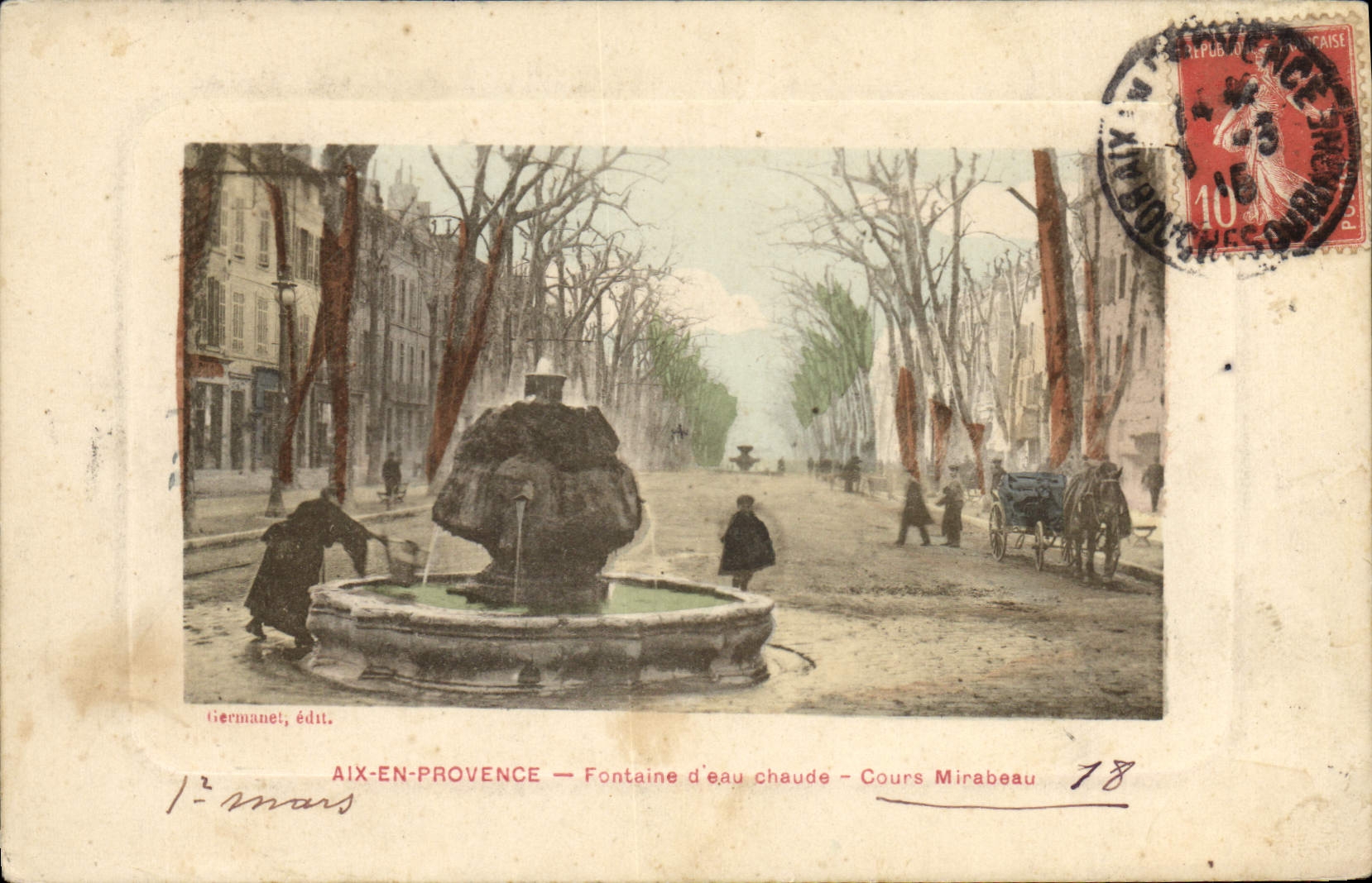 Aix-en-Provence — Fontaine d'eau chaude — Cours Mirabeau — Tiermanet, édit. — n°18