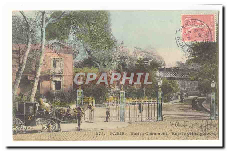 Paris (19eme) CPA Buttes Chaumont Entree principale