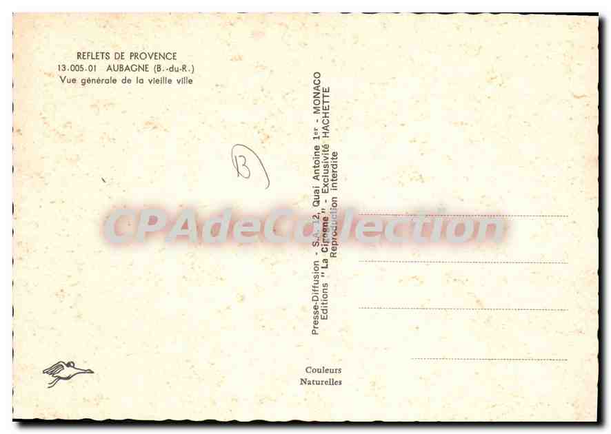 CPSM Aubagne Vue Generale De La Vieille Ville — Rückseite