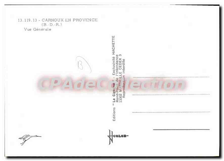 La Cisogne — Vue Générale — Editions 'La Cigogne' — Verso