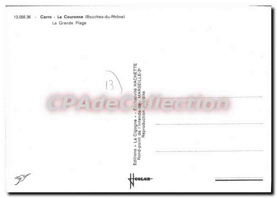 CPSM Carro La Couronne La Grande Plage — Verso
