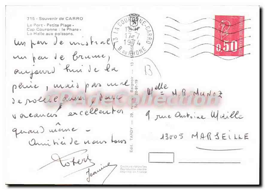 Carro — Souvenir de Carro — Éditeur Jeanine — Verso