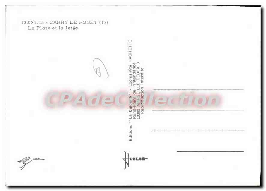 CPSM Carry le Rouet La Plage Et La Jetee — Verso