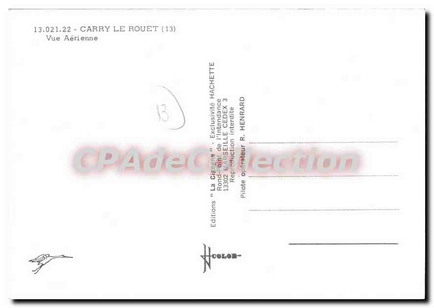 CARRY LE ROUET — Vue aérienne — Editions La Cigogne — Achterkant