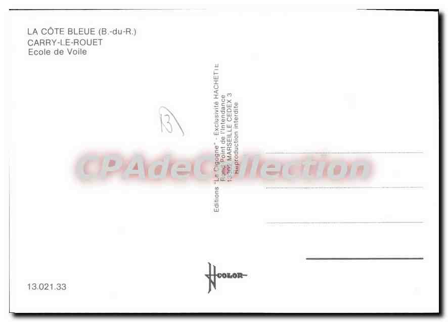 CPSM Carry le Rouet Ecole De Voile — Verso