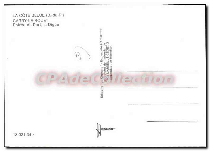 CPSM Carry le Rouet Entree Du Port La Digue — Rückseite