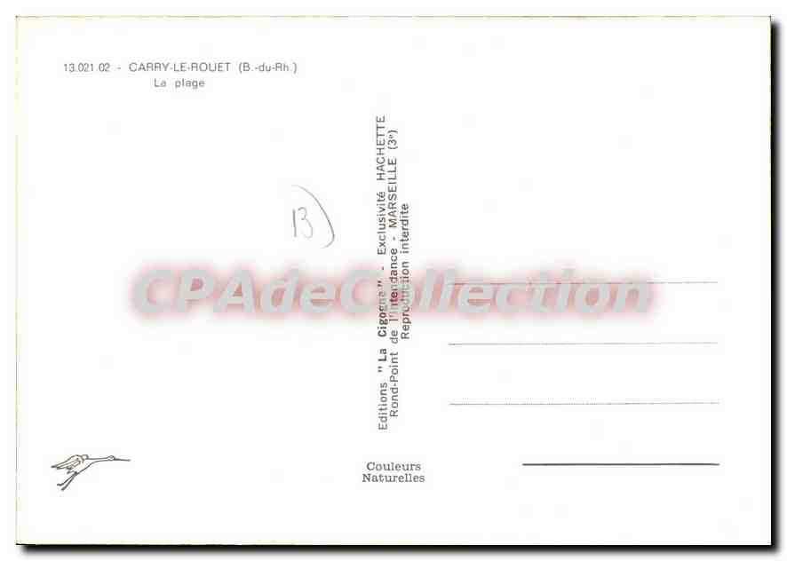 CPA Carry Le Rouet La Plage — Verso