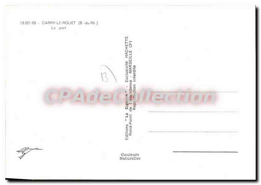 CPA Carry Le Rouet Le Port — Verso