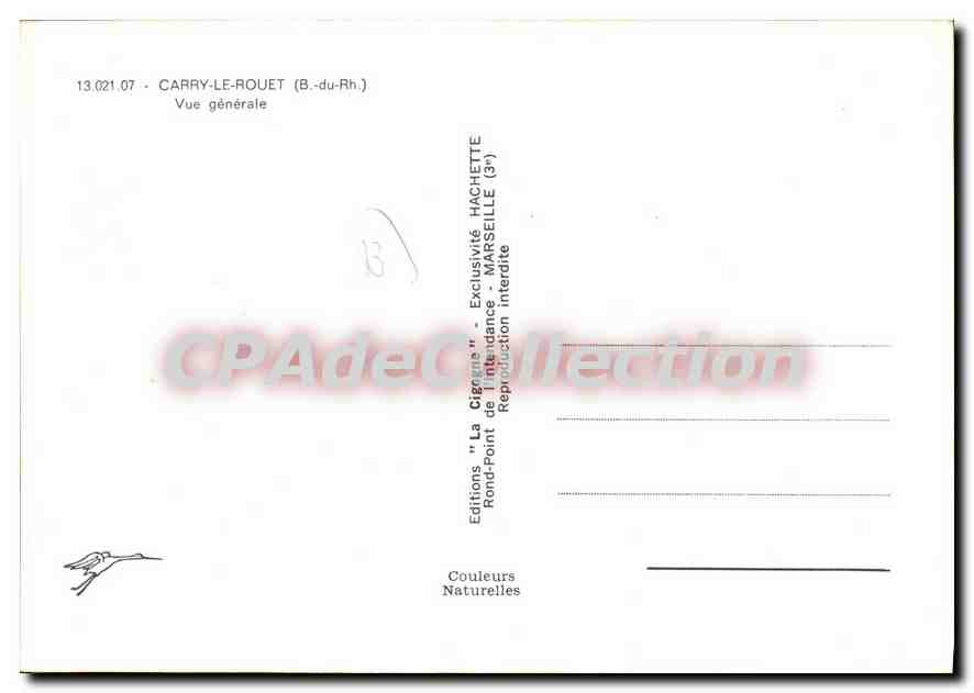 CPA Carry Le Rouet Vue Generale — Verso
