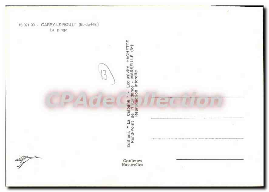CARRY-LE-ROUET (B.-du-Rh.) — La plage — Éditions "La Cigogne" — Reverso