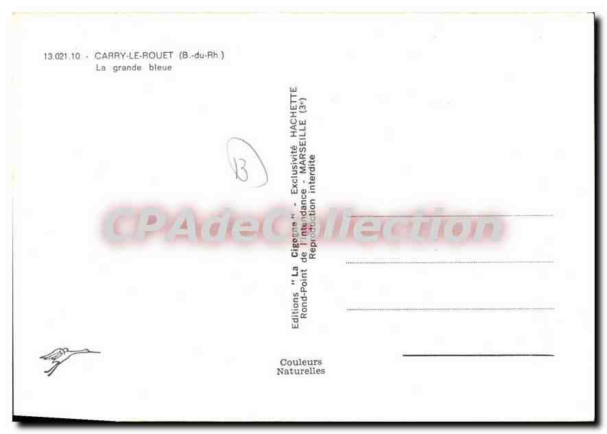 CPA Carry Le Rouet La Grande Bleue — Verso