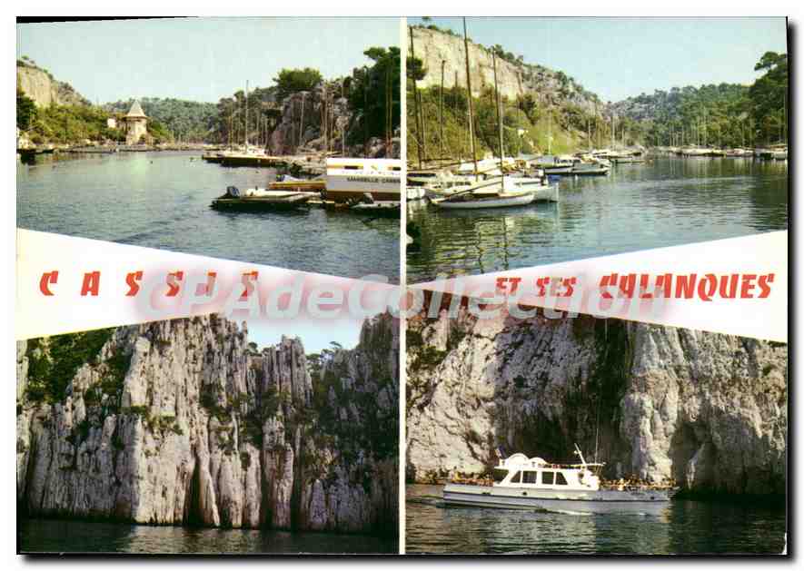 Cassis et ses calanques — vue du port et des falaises — Éditions 'La cigogne' HACHETTE - Anverso
