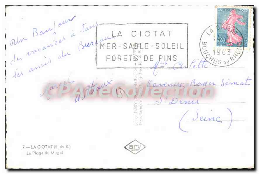 La Plage du Mugel — Mer-Sable-Soleil — Édition TALSDY — Verso