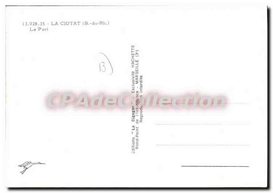 Le Port — La Ciotat (Bouches-du-Rhône) — Éditions 'La Cigogne' — Reverso