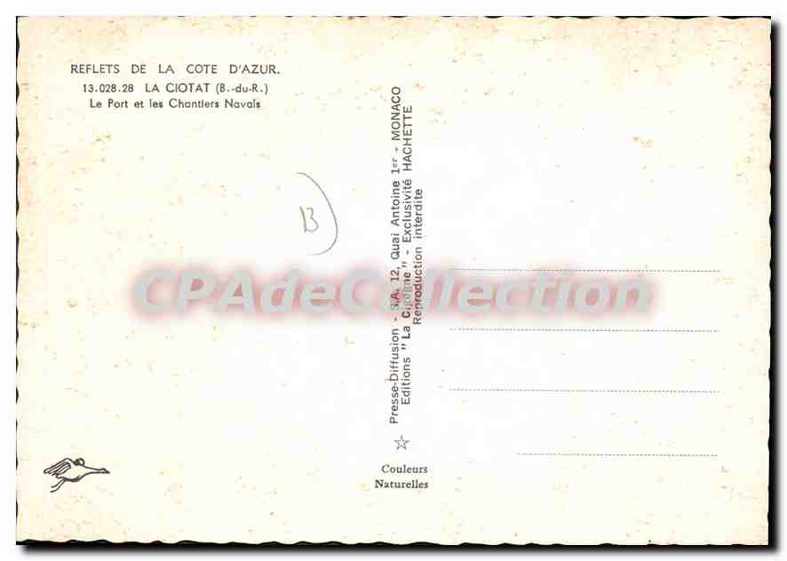 Le Port de La Ciotat — Les Chantiers Navals — Éditions Hachette — Verso