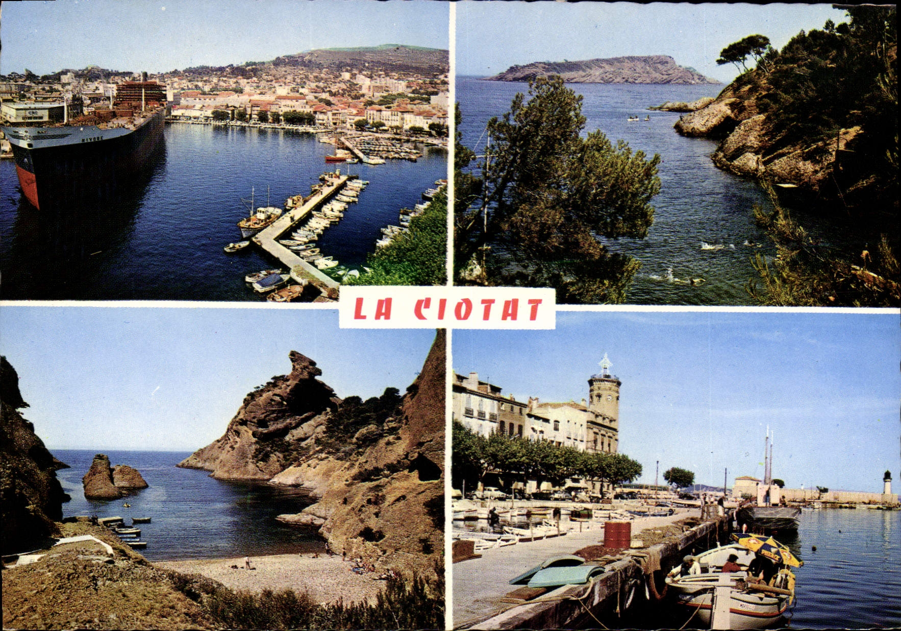 La Ciotat — vue panoramique du port et des falaises — Presse-Diffusion S.A. - Reflets de Provence - Recto