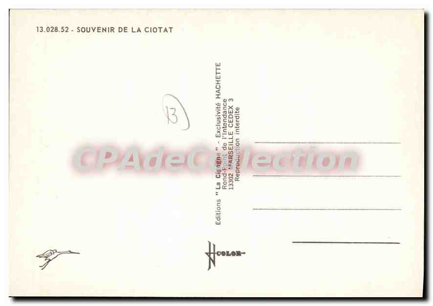 Ciotat — Erinnerung an Ciotat — Editions Hachette — Rückseite